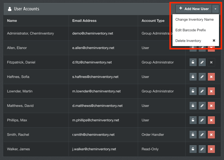 modifying existing inventory